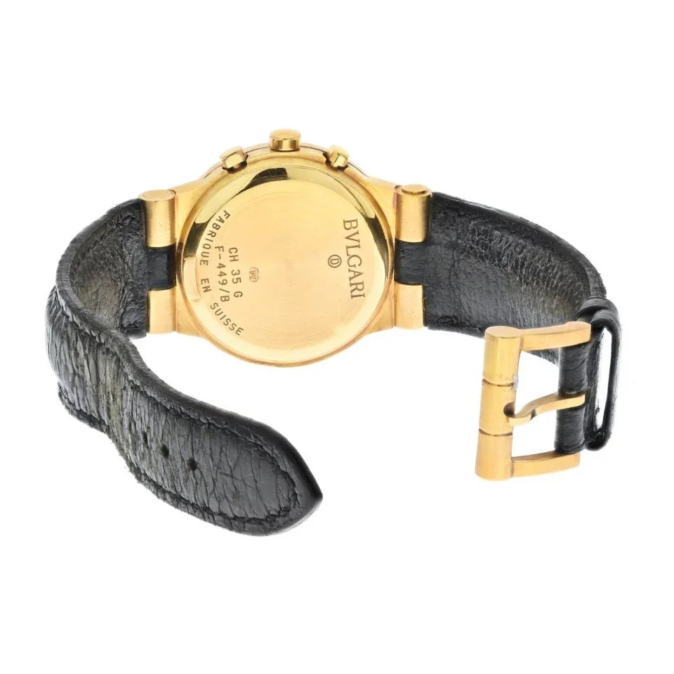 Bvlgari 18K Yellow Gold Diagono 35mm Chronograph Men Watch - The Back Vault