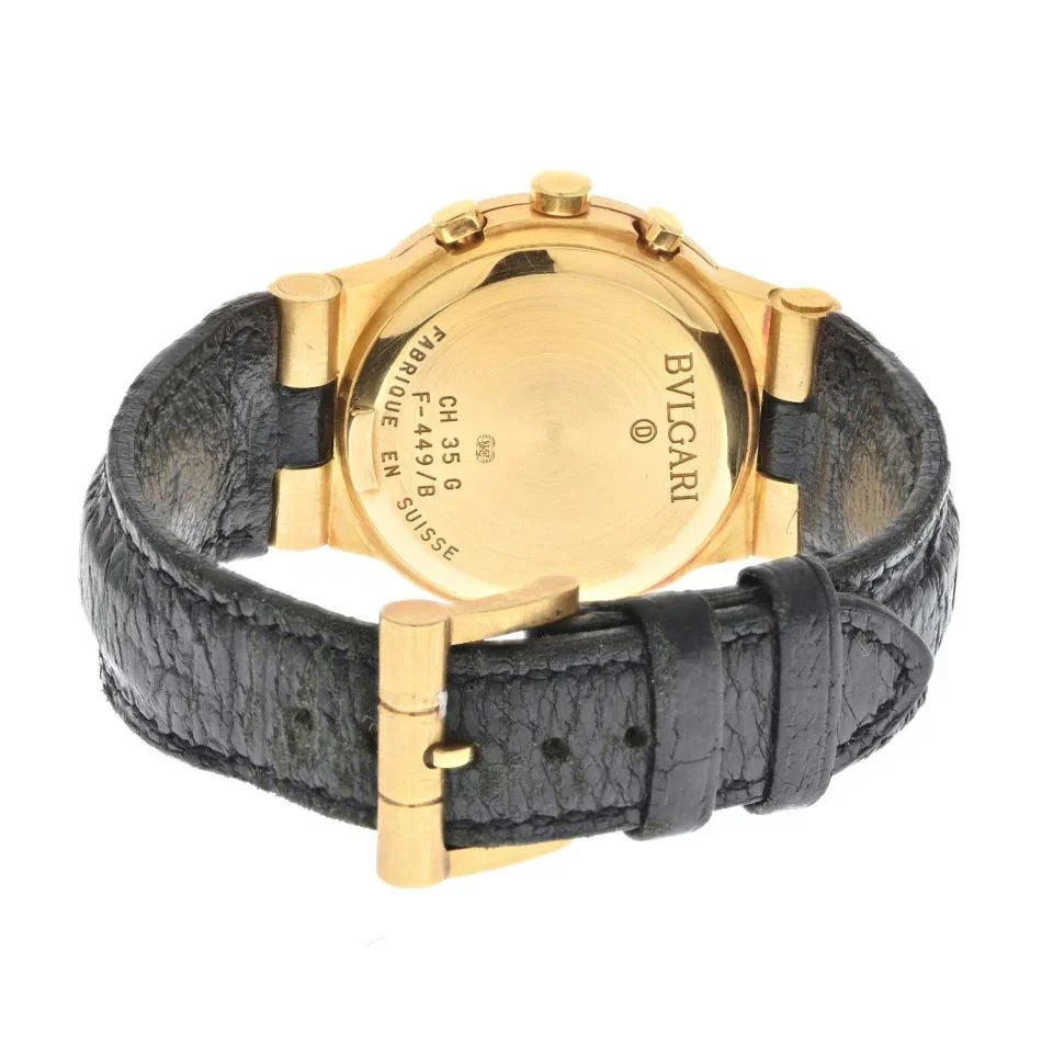Bvlgari 18K Yellow Gold Diagono 35mm Chronograph Men Watch - The Back Vault