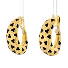 David Webb Platinum & 18K Yellow Gold Giraffe Spotted Huggies Earrings - The Back Vault
