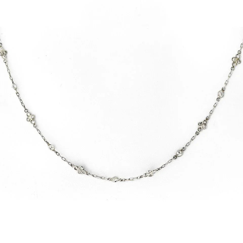 Platinum 4.50cttw 32 inches Diamond By The Yard Necklace - The Back Vault