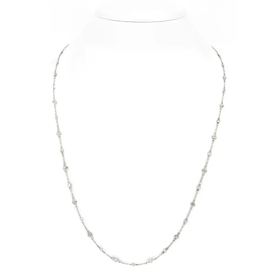 Platinum 4.50cttw 32 inches Diamond By The Yard Necklace - The Back Vault