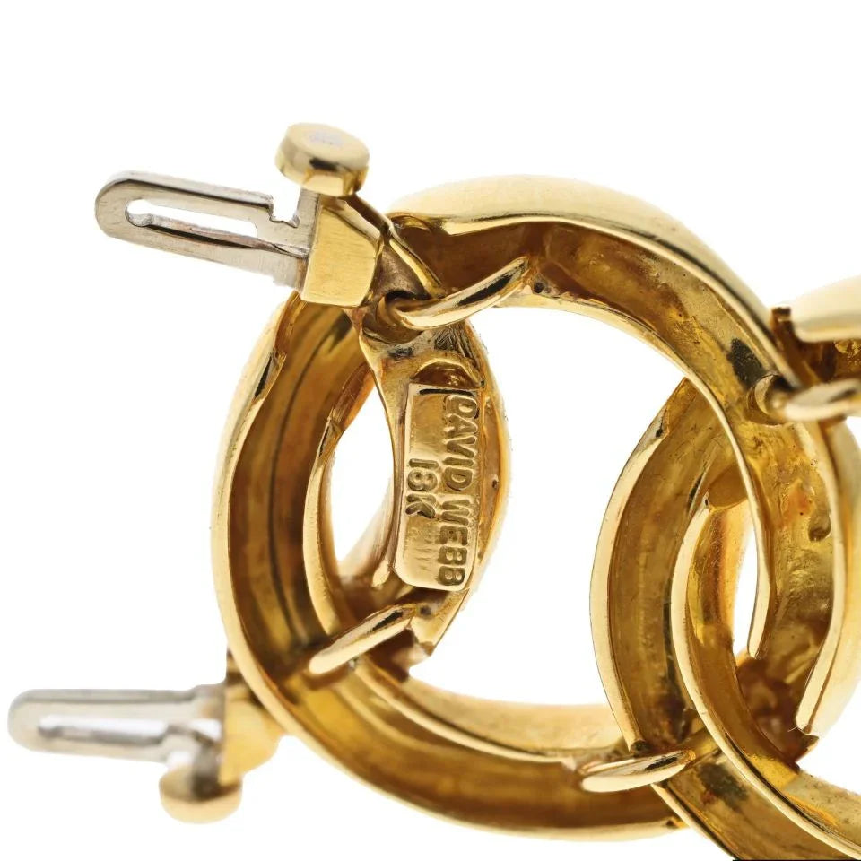 David Webb Platinum & 18K Yellow Gold Curved Link Bracelet - The Back Vault