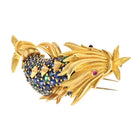 Tiffany & Co. Platinum & 18K Yellow Gold Schlumberger Sapphire Koi Fish Brooch - The Back Vault