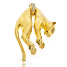 Cartier 18K Yellow Gold Hanging Panthere Diamond Eyes Pendant - The Back Vault