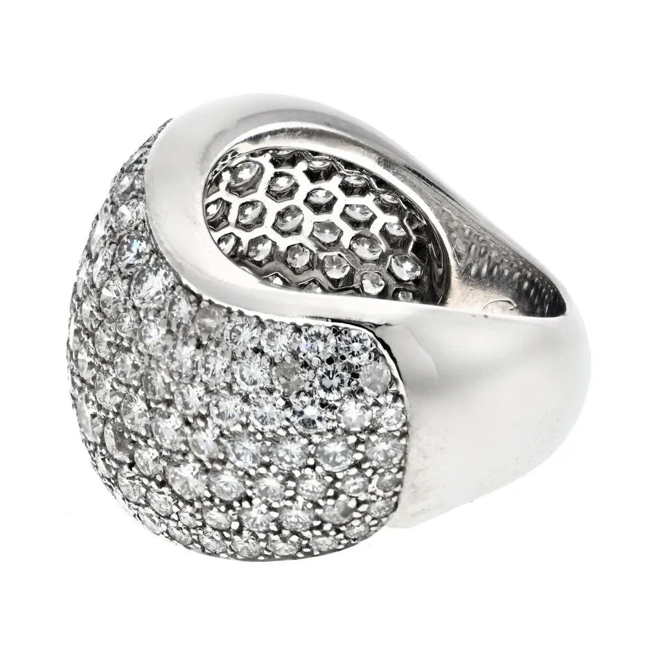 Cartier 18K White Gold 5.00cttw Pave Multirow Diamond Ring - The Back Vault