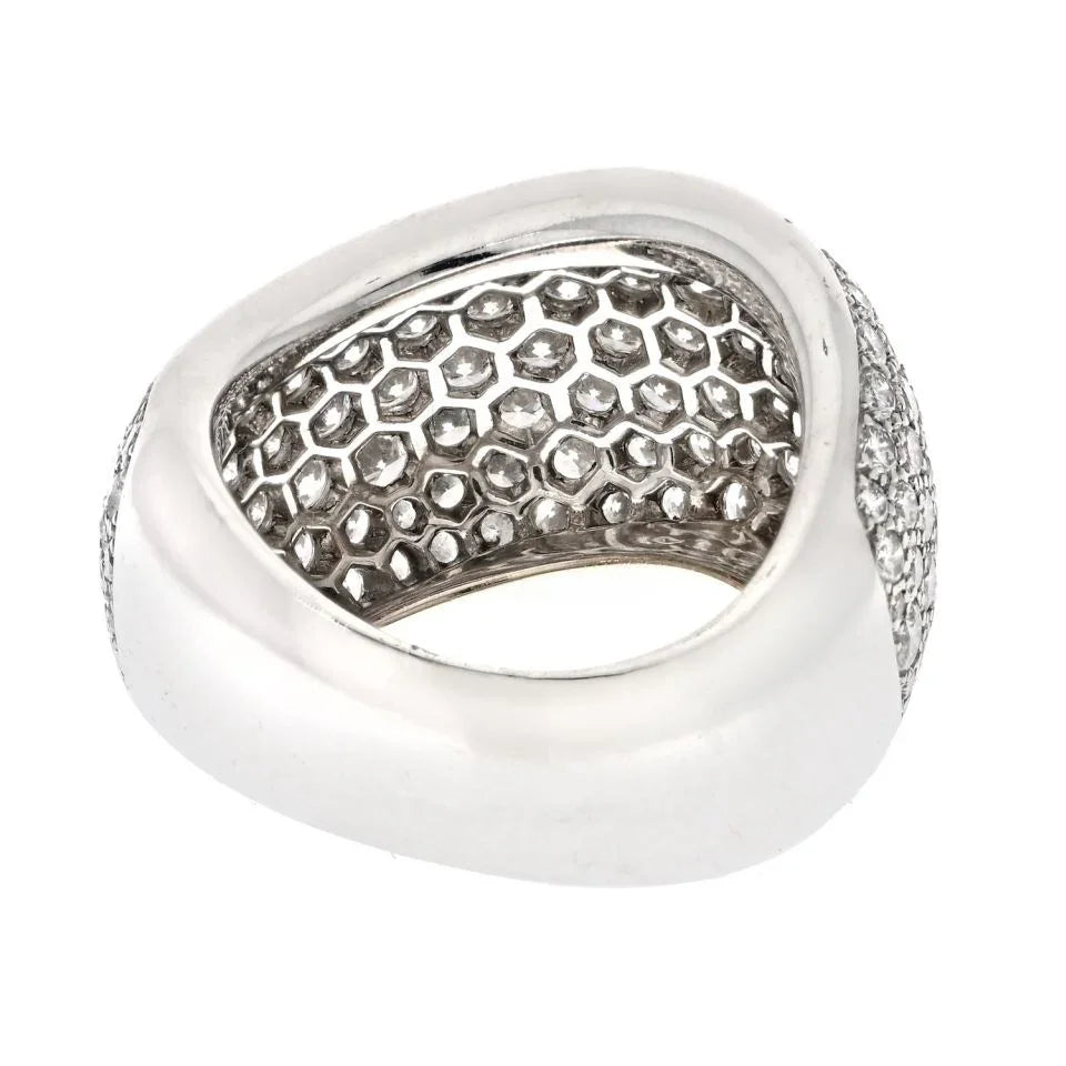 Cartier 18K White Gold 5.00cttw Pave Multirow Diamond Ring - The Back Vault