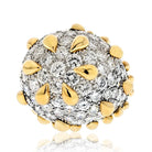 David Webb Platinum & 18K Yellow Gold Bombe Diamond Cluster Gold Tear Drop Deatails Ring - The Back Vault