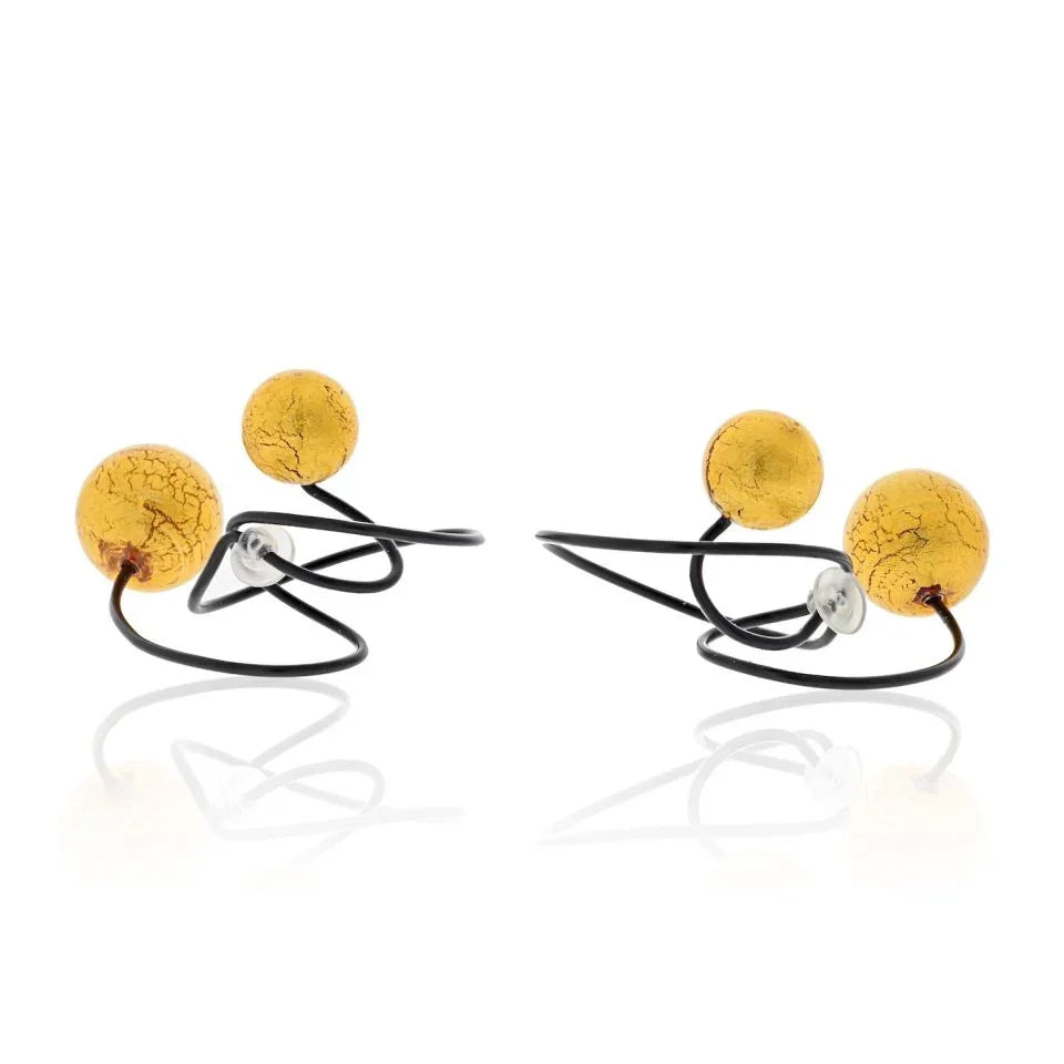 Jar Titanium And Glass Carnaval De Venise Earrings - The Back Vault