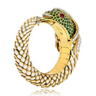 David Webb Platinum & 18K Yellow Gold Koi Fish White Enamel, Green Enamel And Diamond Bracelet - The Back Vault