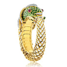 David Webb Platinum & 18K Yellow Gold Koi Fish White Enamel, Green Enamel And Diamond Bracelet - The Back Vault