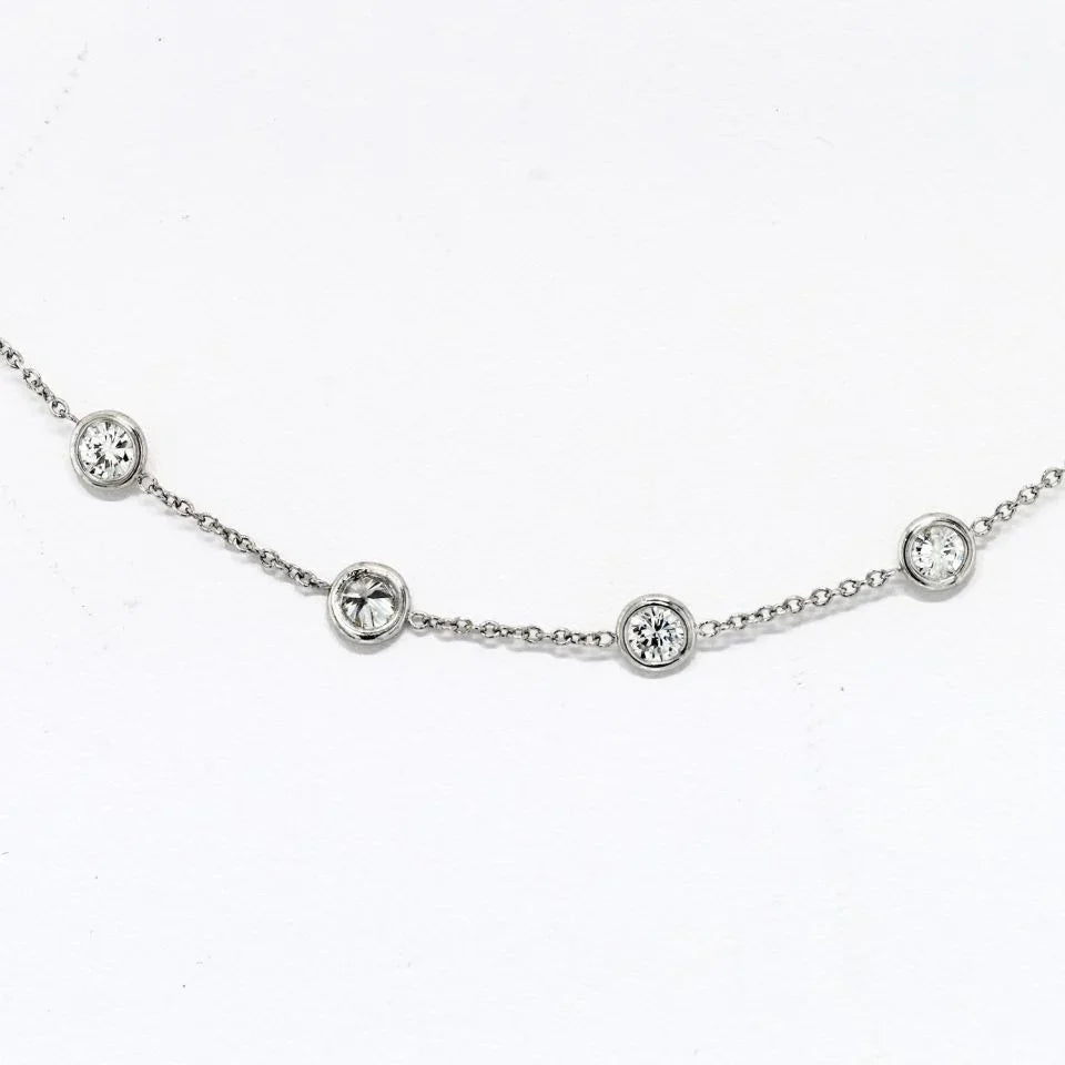 Platinum 2.80cttw Diamond By The Yard 16 inch Necklace - The Back Vault