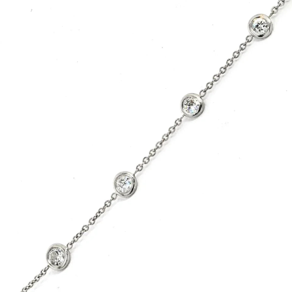 Platinum 2.80cttw Diamond By The Yard 16 inch Necklace - The Back Vault