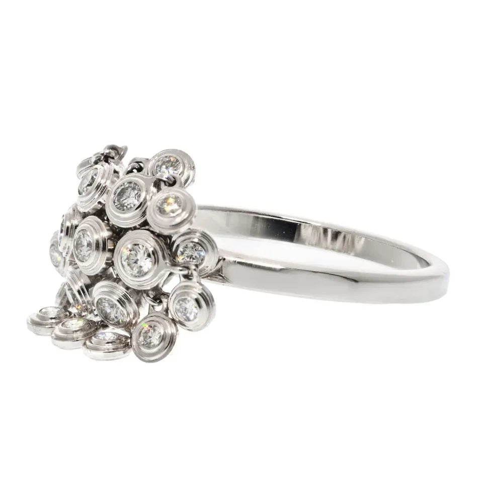 Cartier 18K White Gold Diamant Leger De Diamond Cluster Ring - The Back Vault