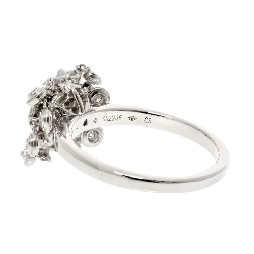 Cartier 18K White Gold Diamant Leger De Diamond Cluster Ring - The Back Vault