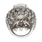 David Webb Platinum Diamond And South Sea Pearl Cocktail Ring - The Back Vault