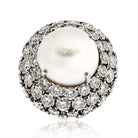 David Webb Platinum Diamond And South Sea Pearl Cocktail Ring - The Back Vault