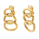 David Webb Platinum & 18K Yellow Gold triple Oval Layered Hoop Style Clip On Earrings - The Back Vault