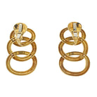 David Webb Platinum & 18K Yellow Gold triple Oval Layered Hoop Style Clip On Earrings - The Back Vault