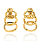 David Webb Platinum & 18K Yellow Gold triple Oval Layered Hoop Style Clip On Earrings - The Back Vault