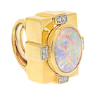 David Webb Platinum & 18K Yellow Gold Opal And Diamond Cocktail Ring - The Back Vault