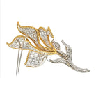 Platinum & 18K Yellow Gold 25.00cttw Diamond Flower Brooch - The Back Vault