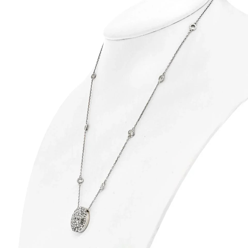 5.00cttw Diamond Cluster Round Pendant Necklace - The Back Vault