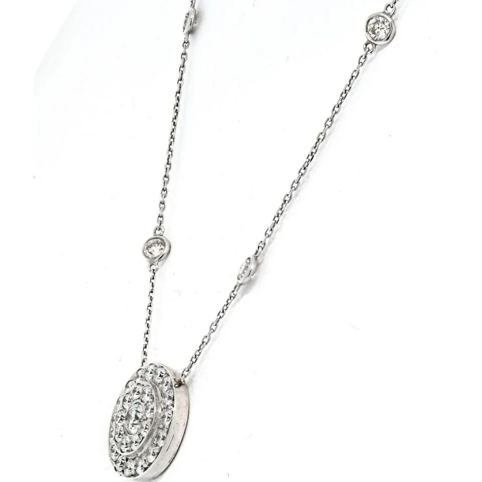 5.00cttw Diamond Cluster Round Pendant Necklace - The Back Vault