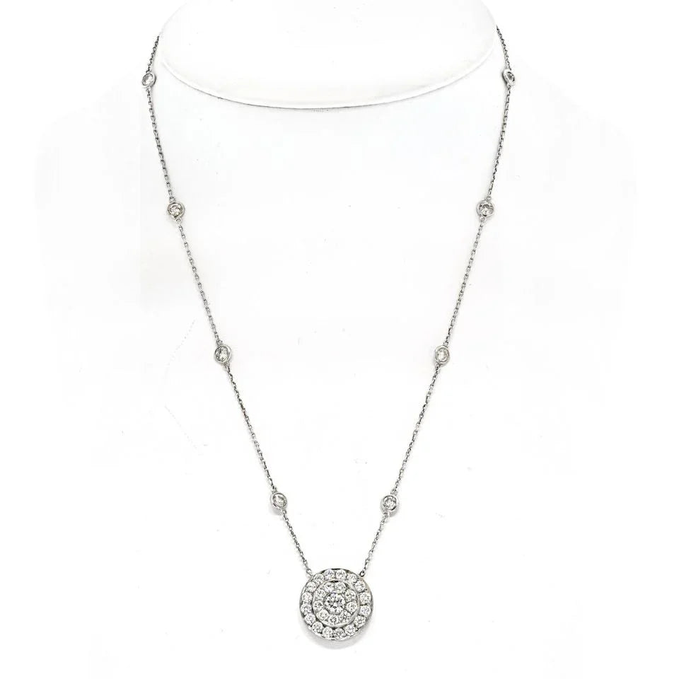 5.00cttw Diamond Cluster Round Pendant Necklace - The Back Vault