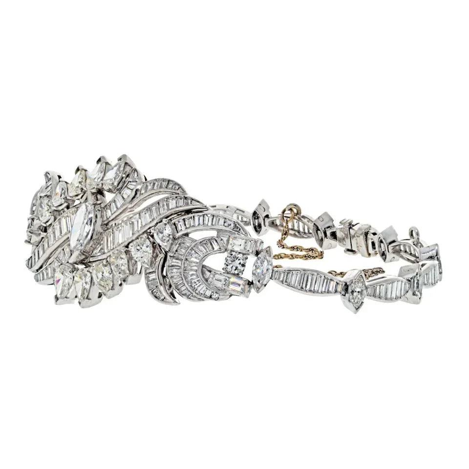 Platinum 25 Carat Circa 1950's Diamond Bracelet - The Back Vault