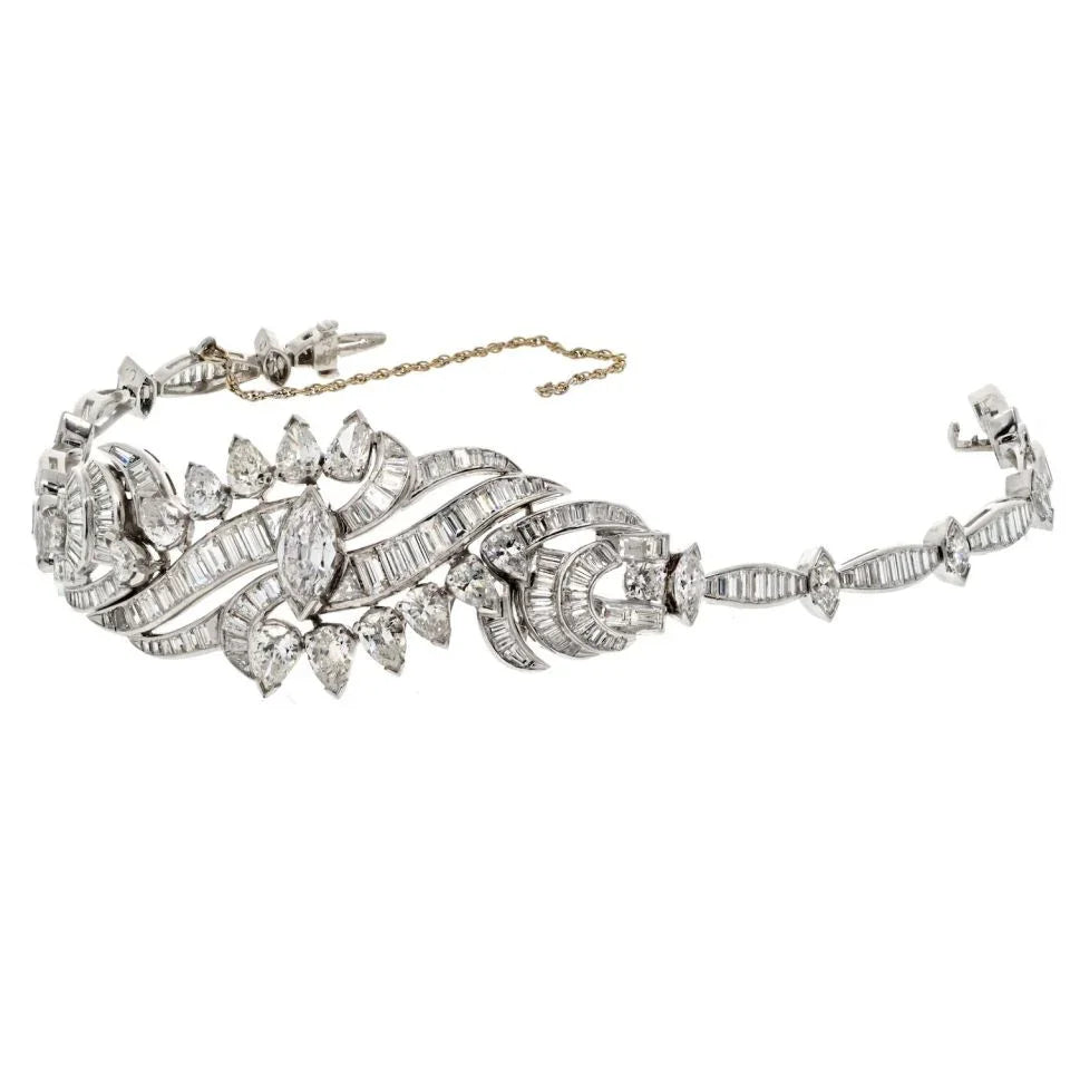 Platinum 25 Carat Circa 1950's Diamond Bracelet - The Back Vault