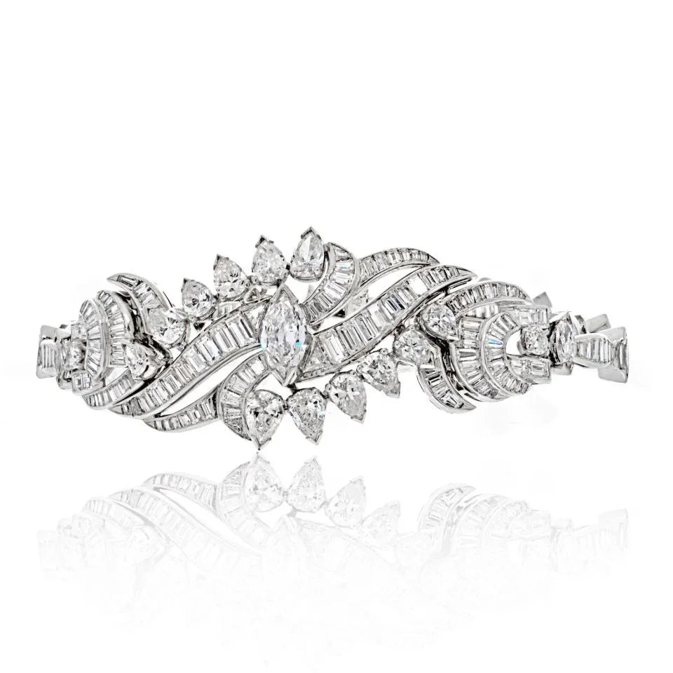 Platinum 25 Carat Circa 1950's Diamond Bracelet - The Back Vault