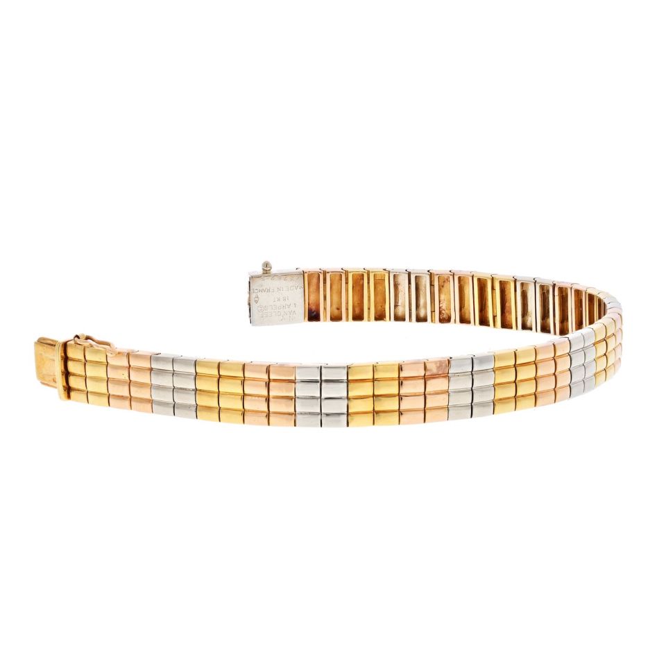 Van Cleef & Arpels - 18K Yellow Gold Delicate Braided Open Link Bracelet