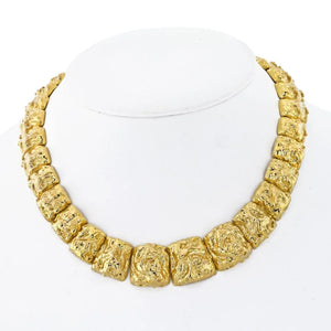 David Webb Platinum & 18K Yellow Gold Nugget Choker Necklace