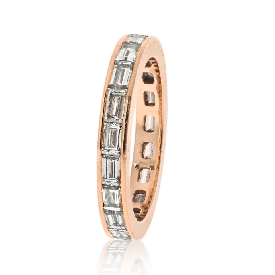 Graff 18K Rose Gold Baguette Diamond Eternity Eternity Band - The Back Vault