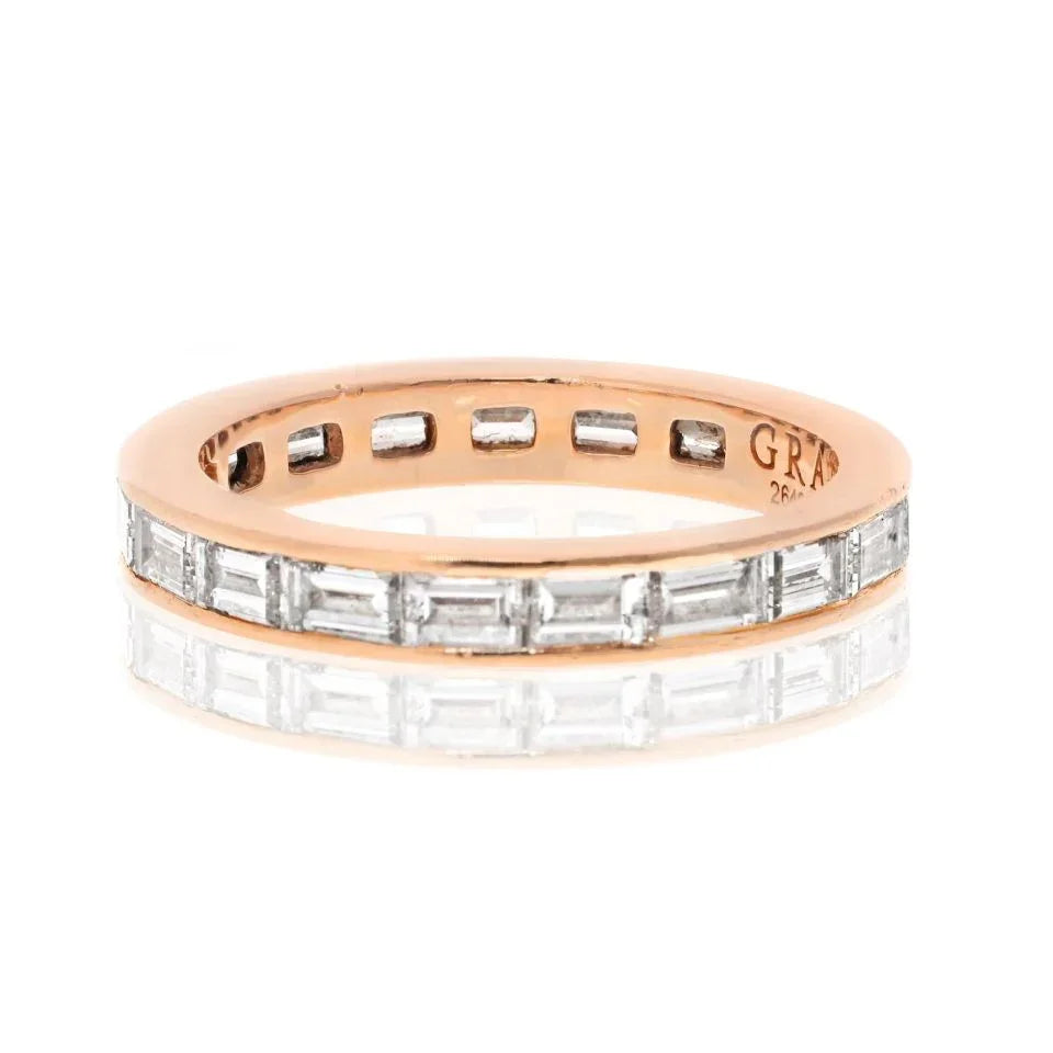 Graff 18K Rose Gold Baguette Diamond Eternity Eternity Band - The Back Vault