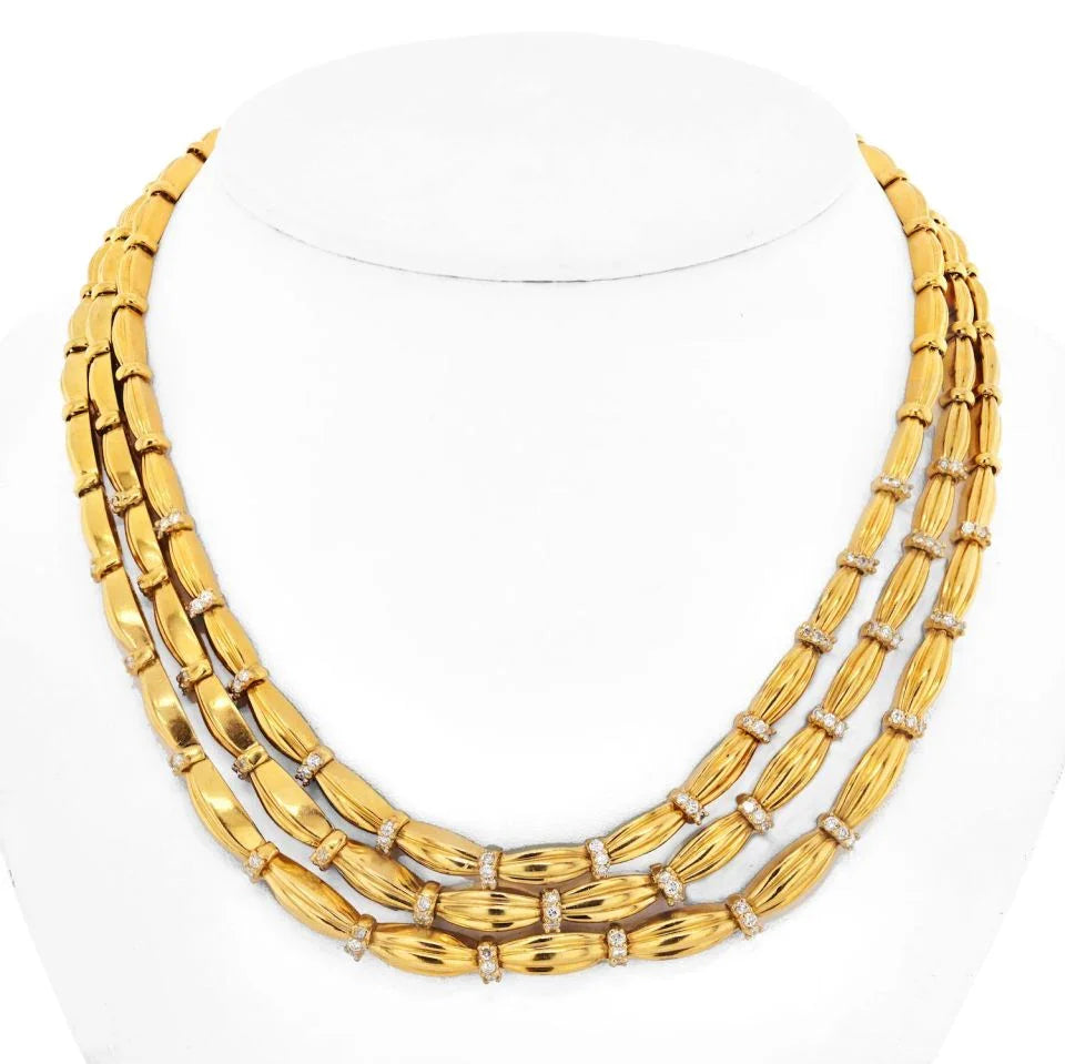 Tiffany & Co. 18K Yellow Gold Triple Strand Necklace - The Back Vault