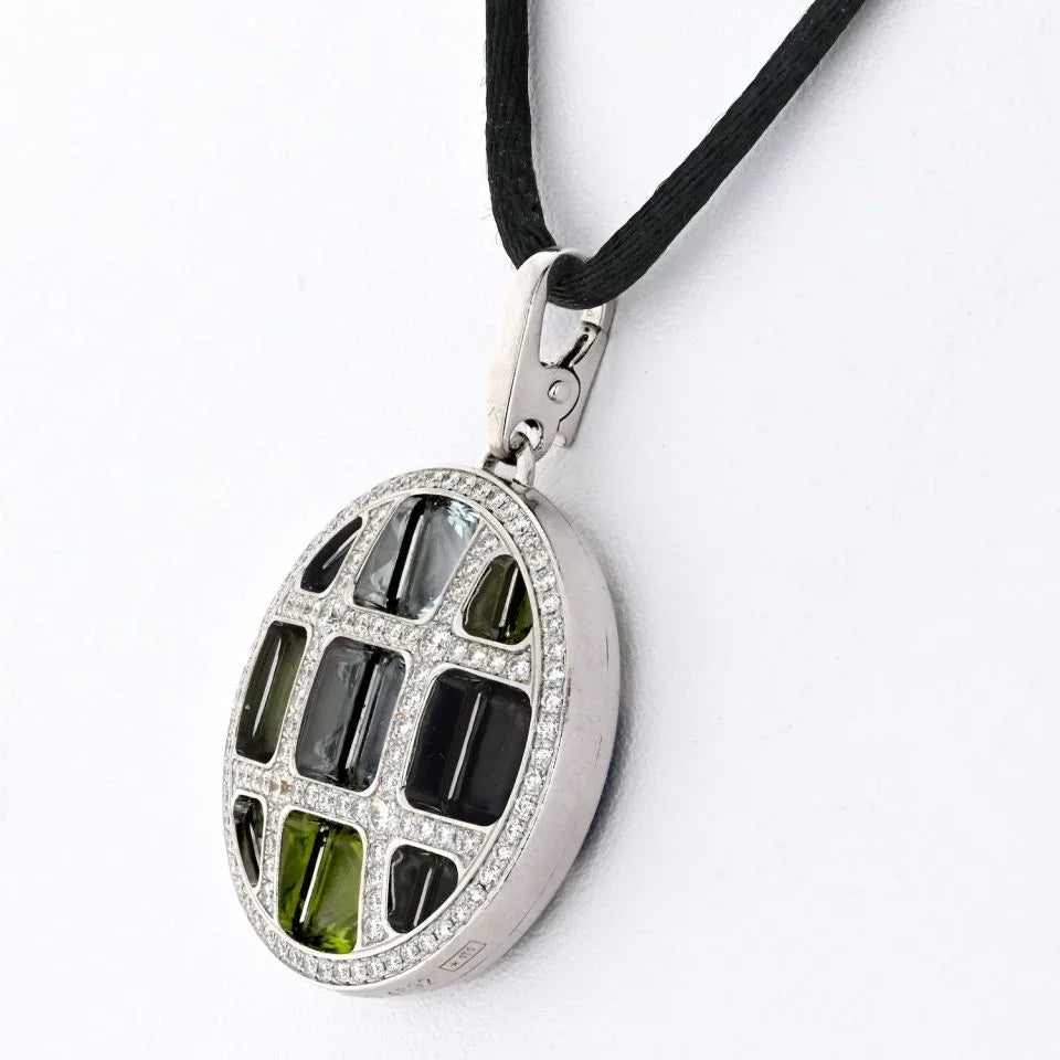 Cartier Pasha 18K White Gold Pasha Diamond Pendant On The Cord Necklace - The Back Vault