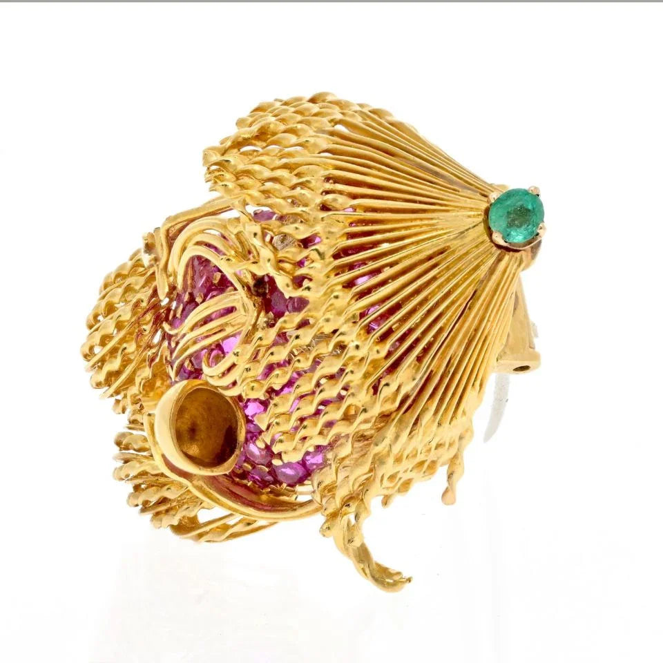 Tiffany & Co. 18K Yellow Gold A Man Eating Noodles Brooch - The Back Vault