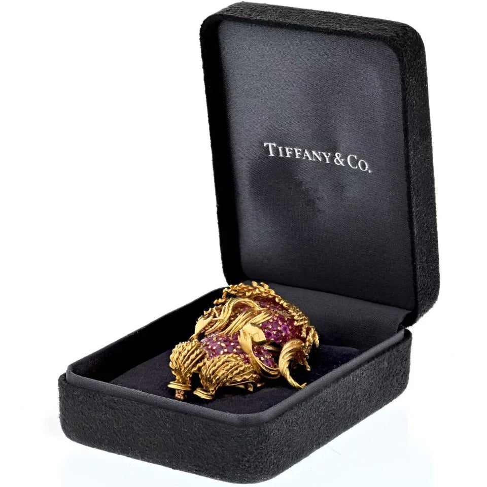 Tiffany & Co. 18K Yellow Gold A Man Eating Noodles Brooch - The Back Vault