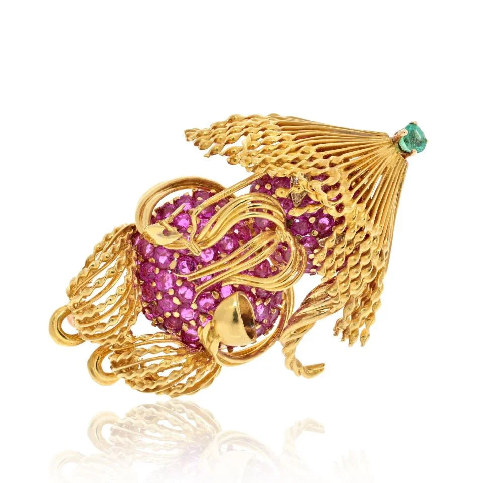 Tiffany & Co. 18K Yellow Gold A Man Eating Noodles Brooch - The Back Vault