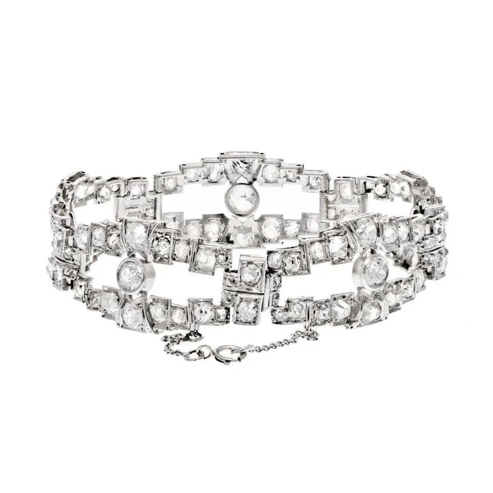 Platinum 20 Carats Old Mine Open Link Bracelet - The Back Vault