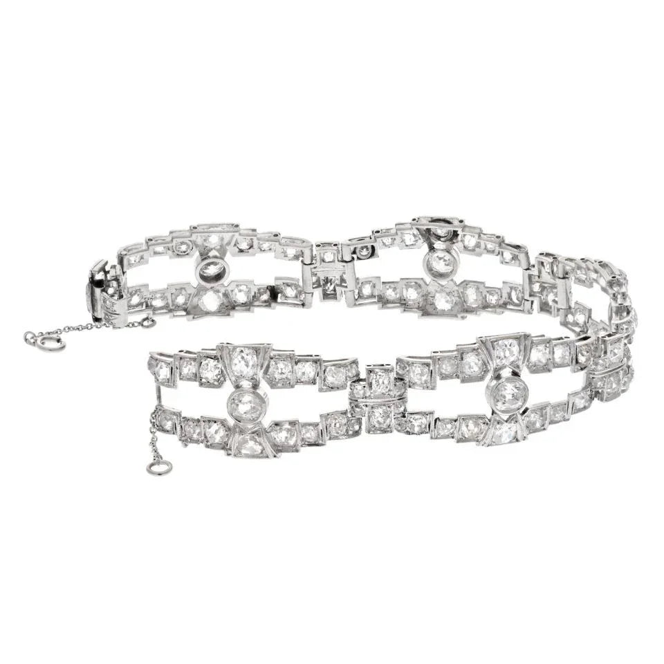 Platinum 20 Carats Old Mine Open Link Bracelet - The Back Vault