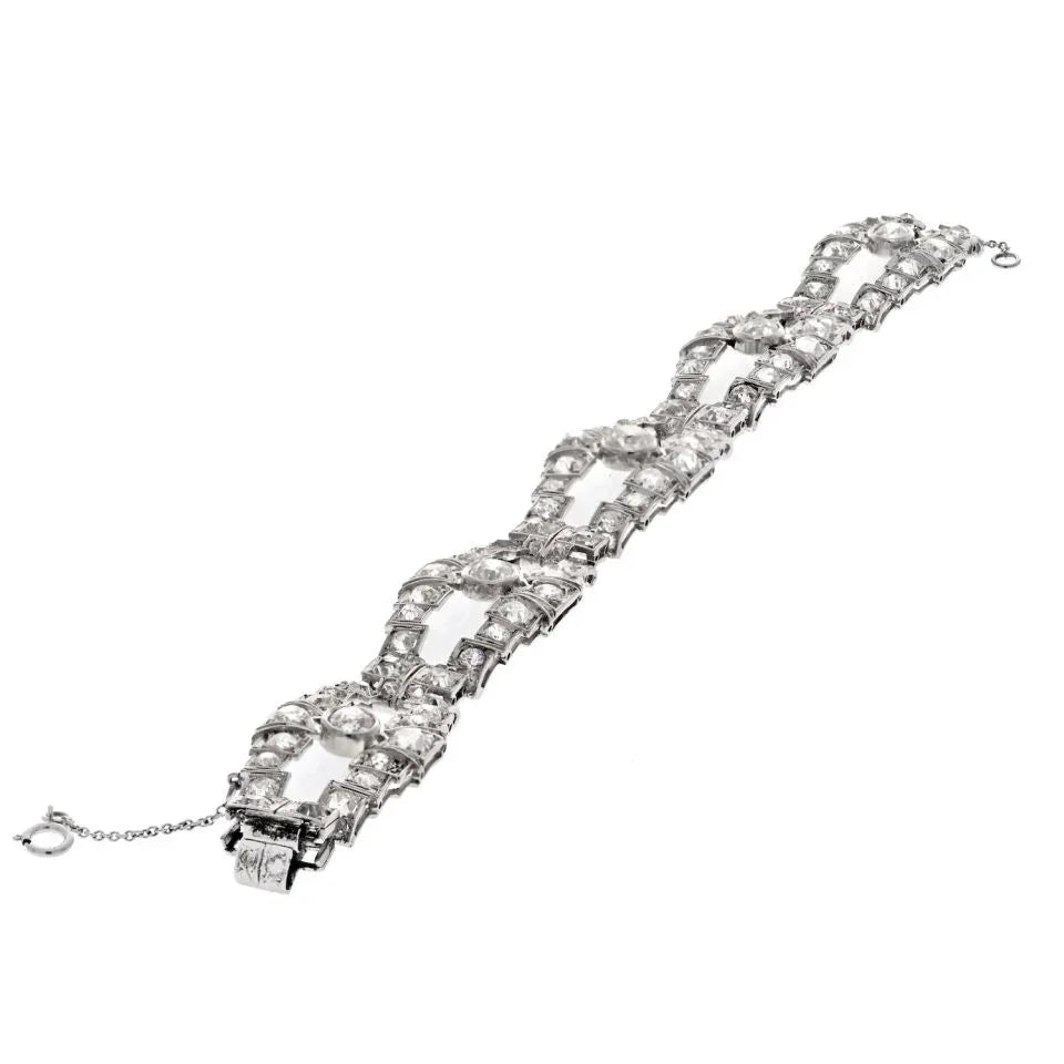 Platinum 20 Carats Old Mine Open Link Bracelet - The Back Vault