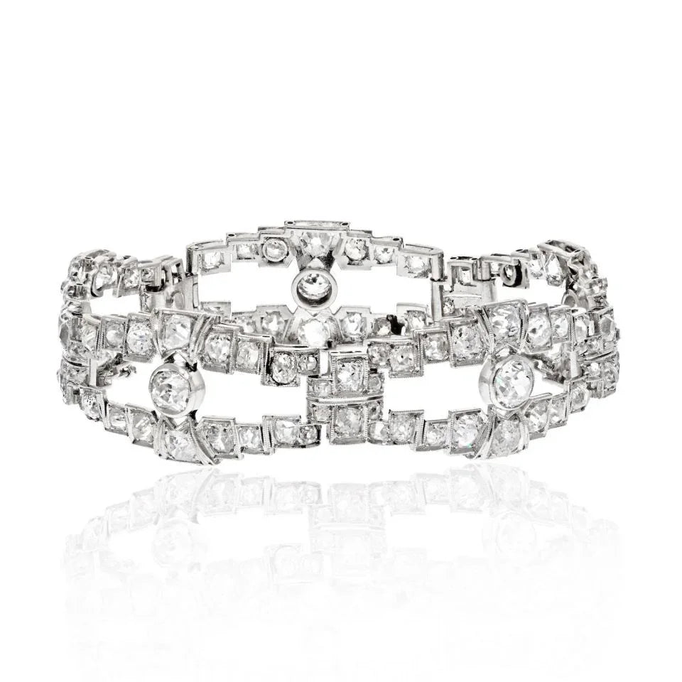 Platinum 20 Carats Old Mine Open Link Bracelet - The Back Vault