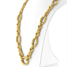 David Webb Platinum & 18K Yellow Gold Hammered Graduating Link Necklace - The Back Vault
