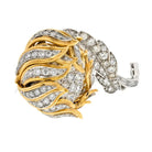 Platinum & 18K Yellow Gold 1970's Diamond Flower Brooch - The Back Vault