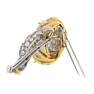 Platinum & 18K Yellow Gold 1970's Diamond Flower Brooch - The Back Vault