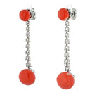 Platinum Coral Diamond Drop Earrings - The Back Vault