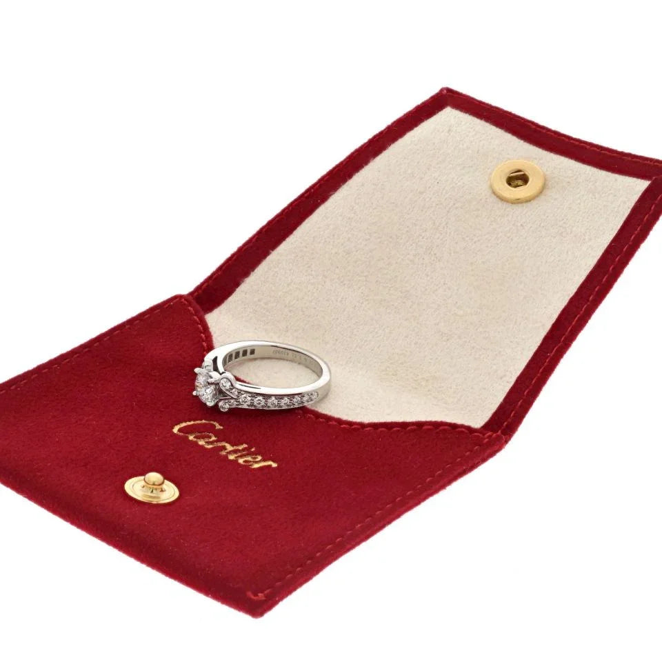 Cartier Platinum Ballerine Solitaire 0.51ct Round Diamond Ring - The Back Vault