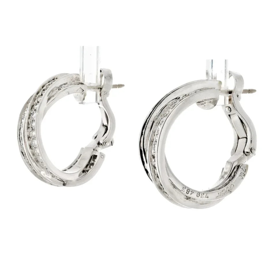 Cartier Trinity 18K White Gold Trinity Diamond Earrings - The Back Vault